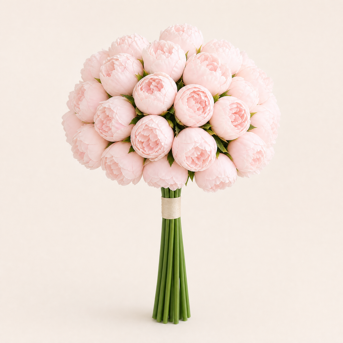 Artificial Peony Bouquet 27 Stems – Silk Fake Flowers for Vase Home Wedding Decor