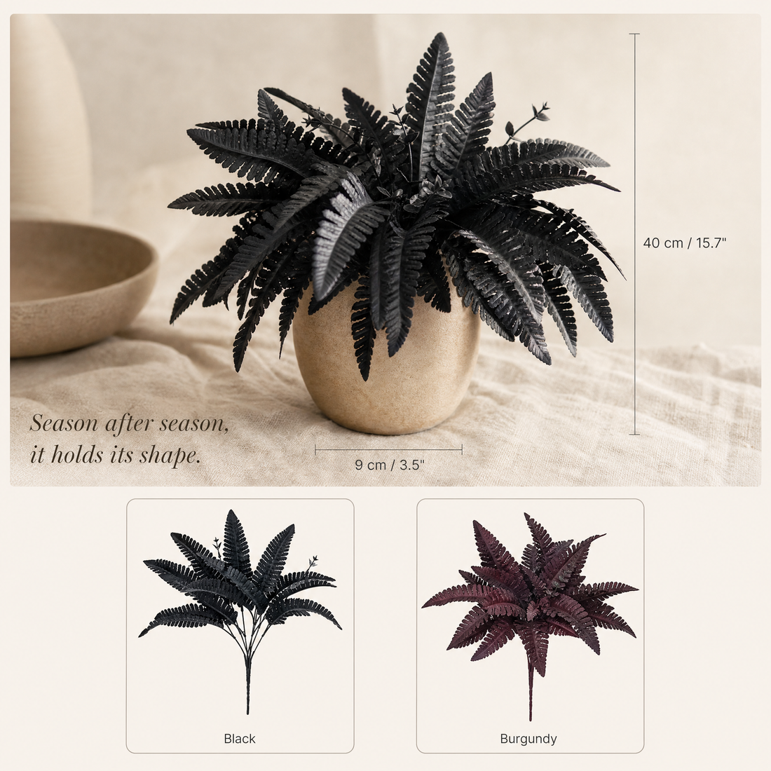 Artificial Fern Stem – Faux Silk Leaf Spray for Wedding Floral Decor and Home Styling
