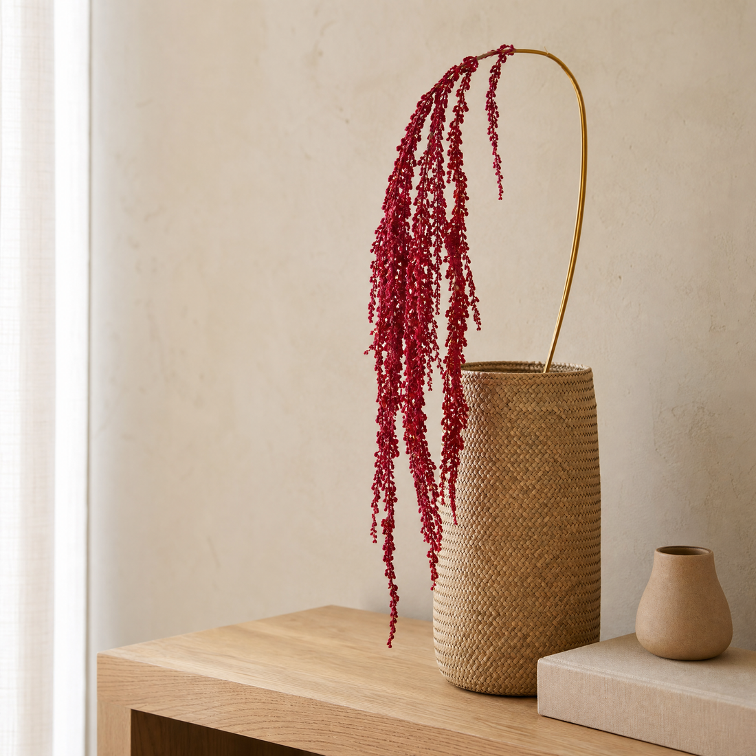Faux Hanging Amaranthus Stem – Silk Trailing Spray for Wedding Floral Arrangements