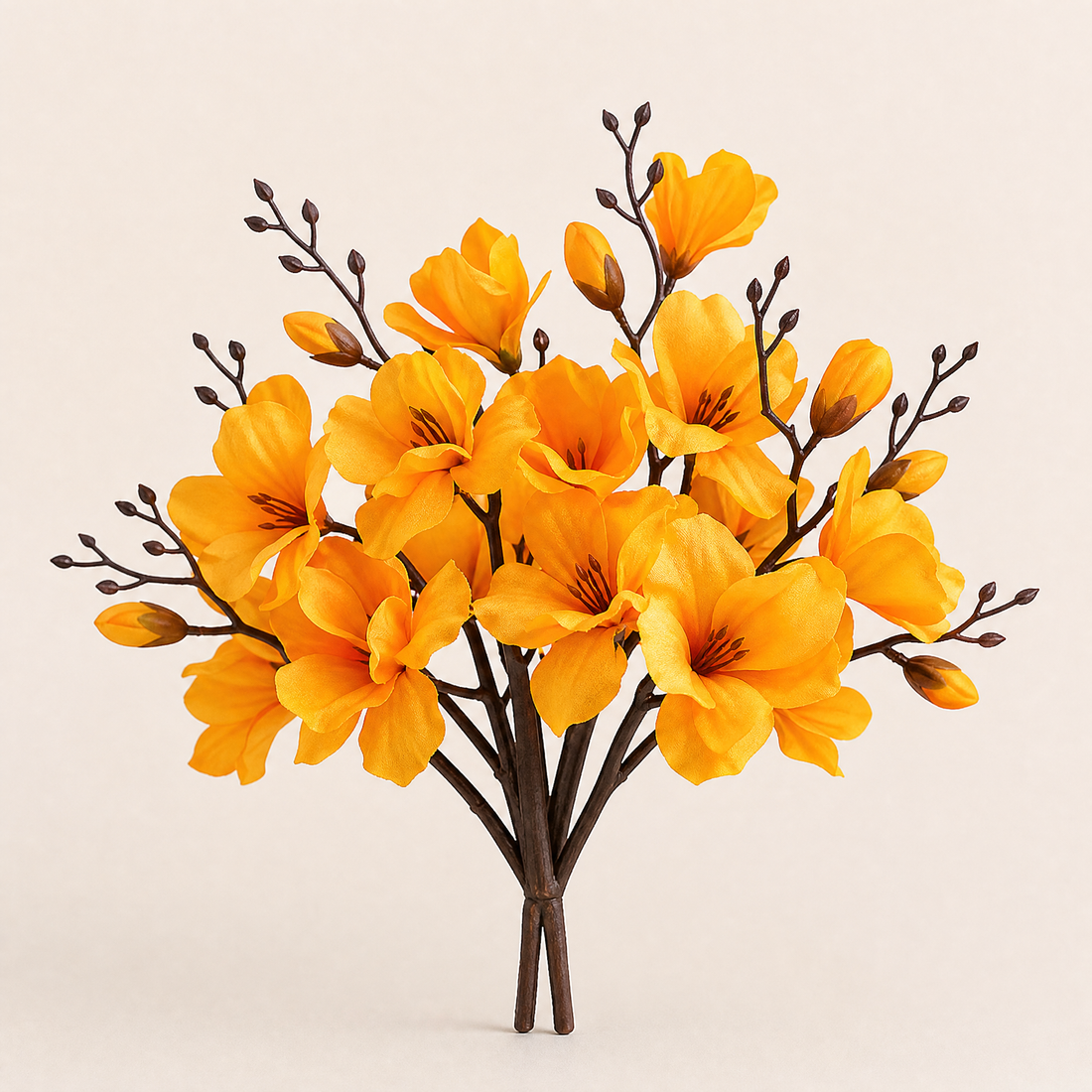 Faux Magnolia Stem Bouquet – 20 Head Silk Flower Arrangement Wedding Table Decor