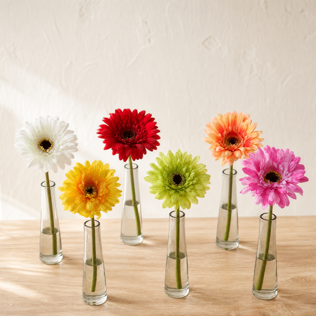 Artificial Gerbera Daisy Bouquet – Silk Flower Heads for Wedding Home Garden Decor