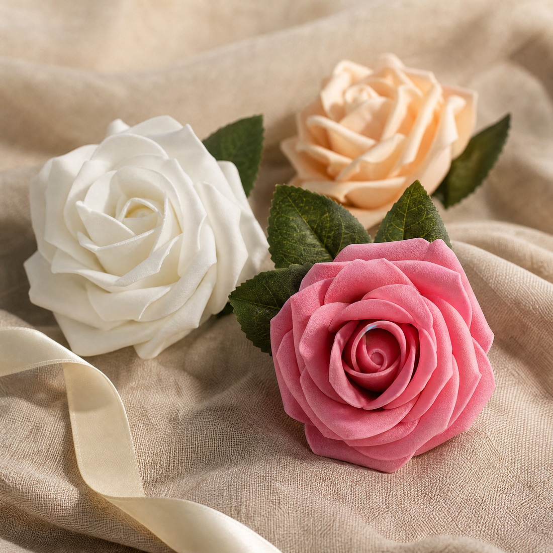 Artificial Foam Roses – Bulk Wedding Bouquet Centerpiece Valentine Gift Decoration