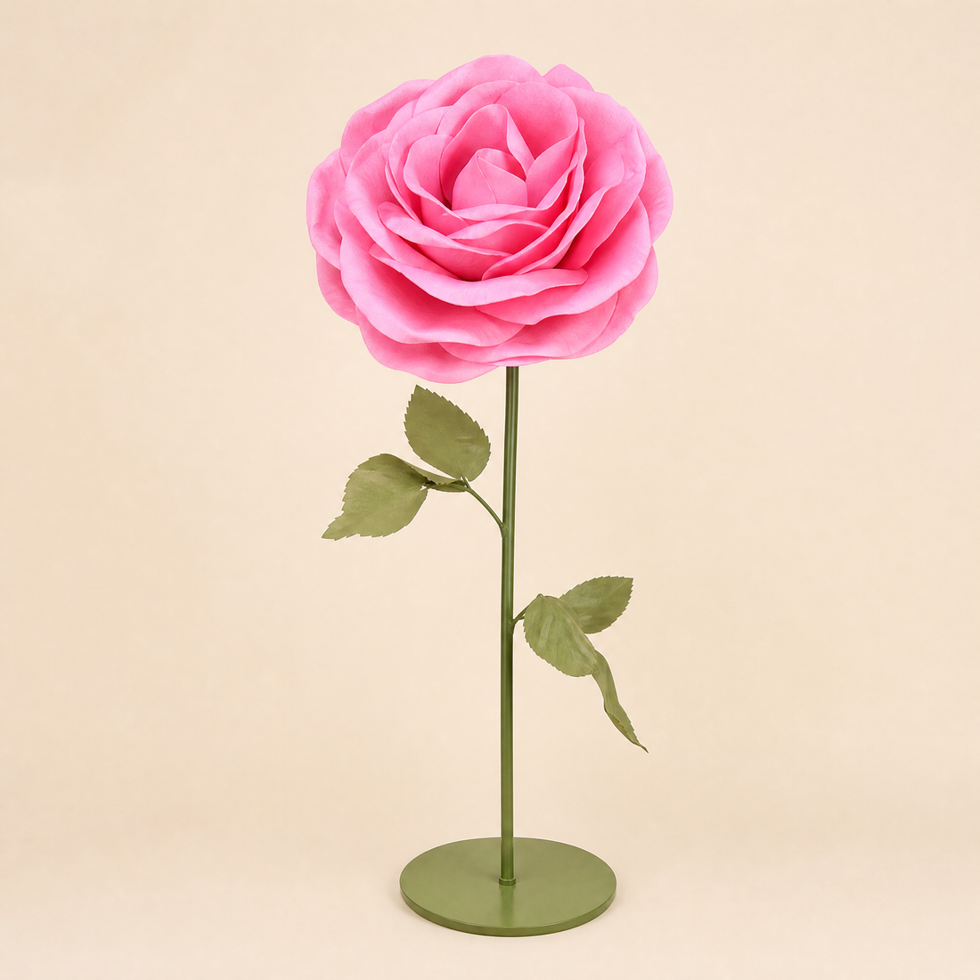 Giant Foam Rose Floor Stand – Wedding Backdrop Decor, Event Stage Prop, 140cm 170cm