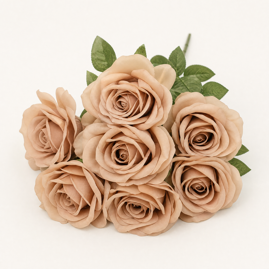 Faux Rose Bunch 10 Stems – Silk Wedding Flowers Vintage Tones Room Decor