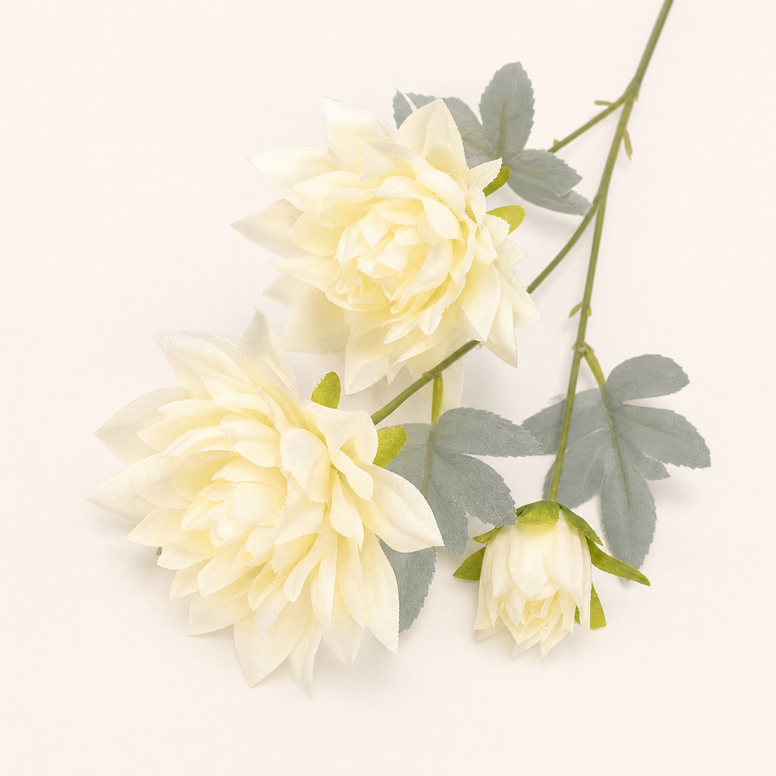Artificial Dahlia Stem 3 Heads – Faux Silk Flower for Vase Wedding Home Decor