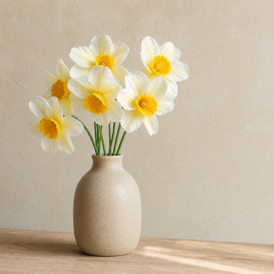 Artificial Daffodil Bouquet – Faux Narcissus Bouquet for Home Wedding Decor