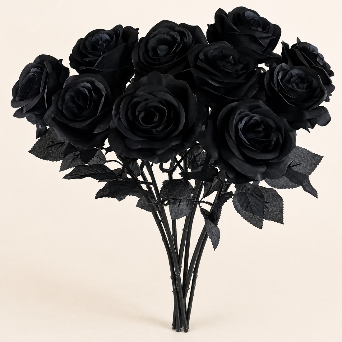 Artificial Black Rose – Silk Artificial Flowers for Gothic Home and Wedding Decor