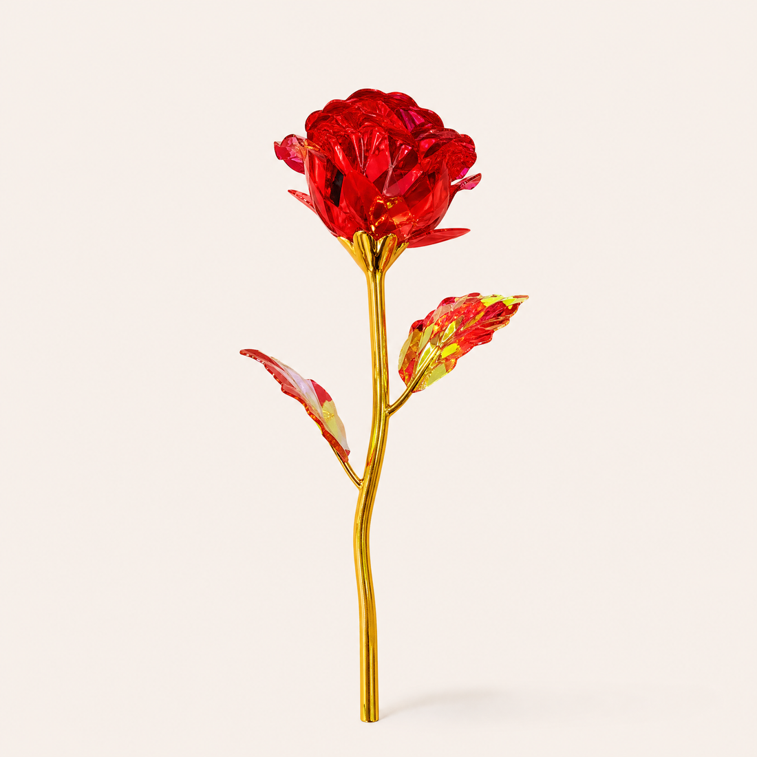 Artificial Crystal Rose – Gold Stem Foil Flower Valentine Anniversary Wedding Gift