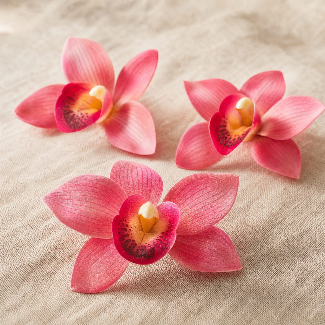 Silk Orchid Flower Heads – Faux Floral Stems for Wedding Bouquet and Home Decor
