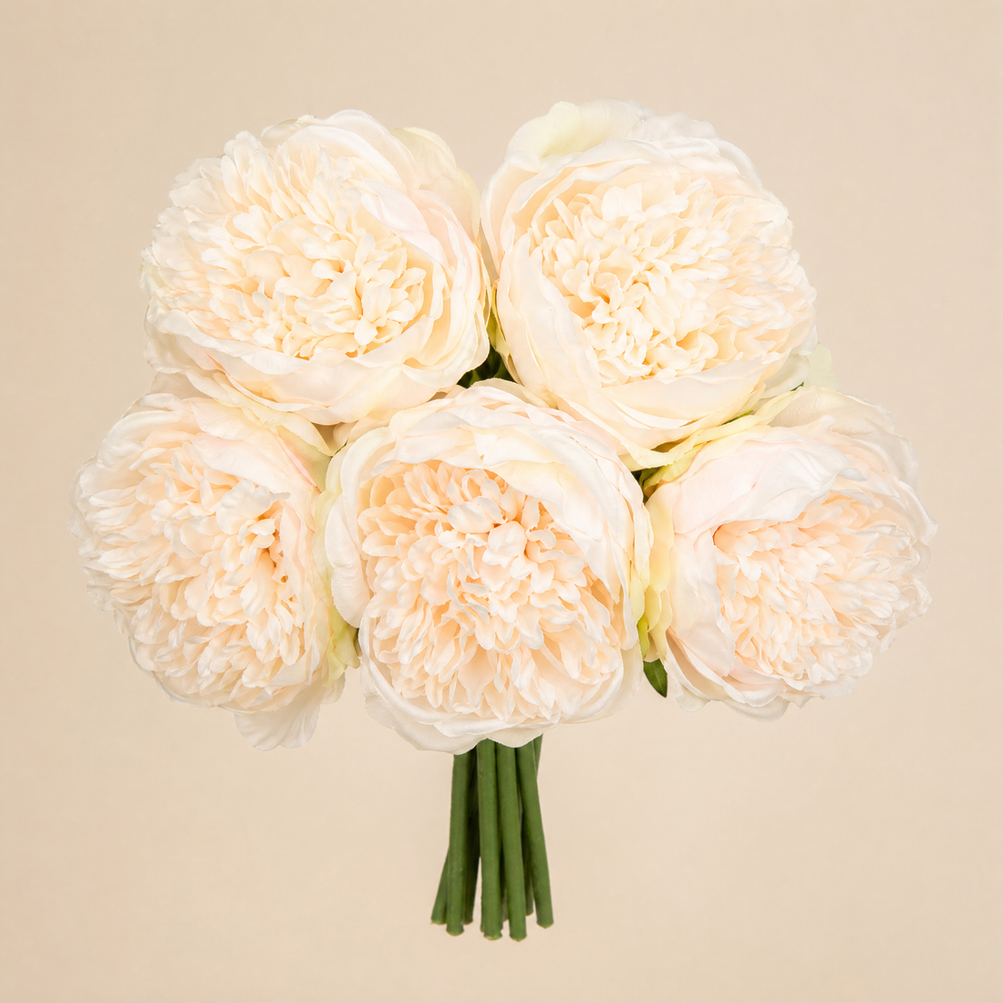 Artificial Peony Bouquet 5 Stems – Silk Faux Flowers Wedding Bridal Home Decor