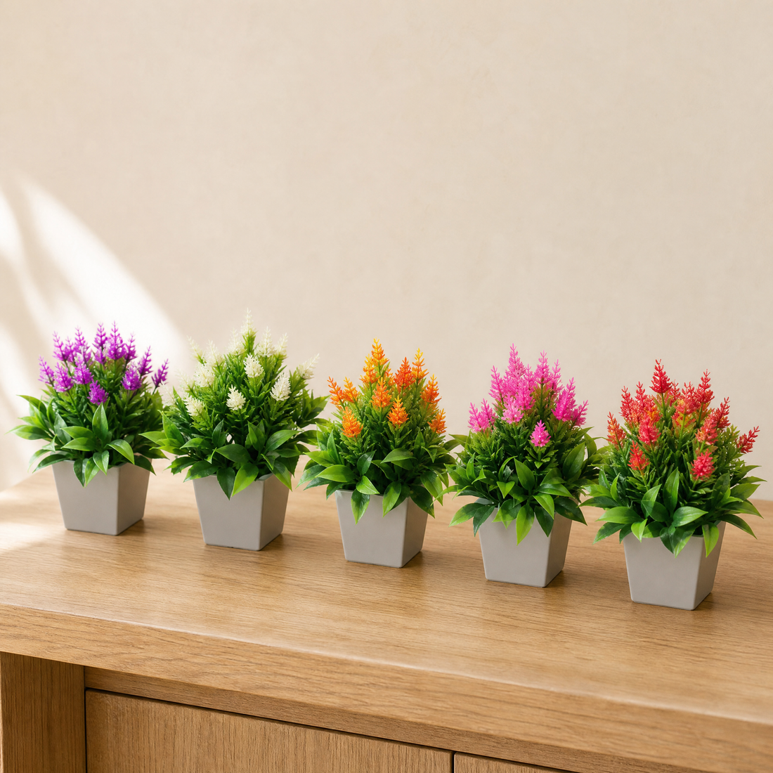 Faux Potted Bonsai Plant – Silk Flower Arrangement for Desk, Shelf, Home Decor