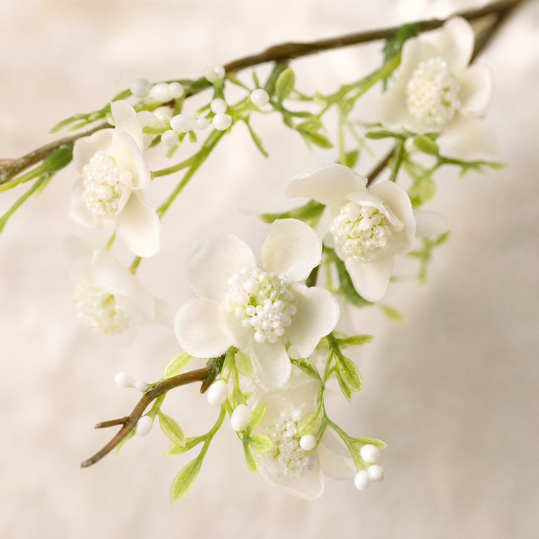Artificial Plum Blossom Stem – Faux Silk Branch for Living Room Vase Arrangement
