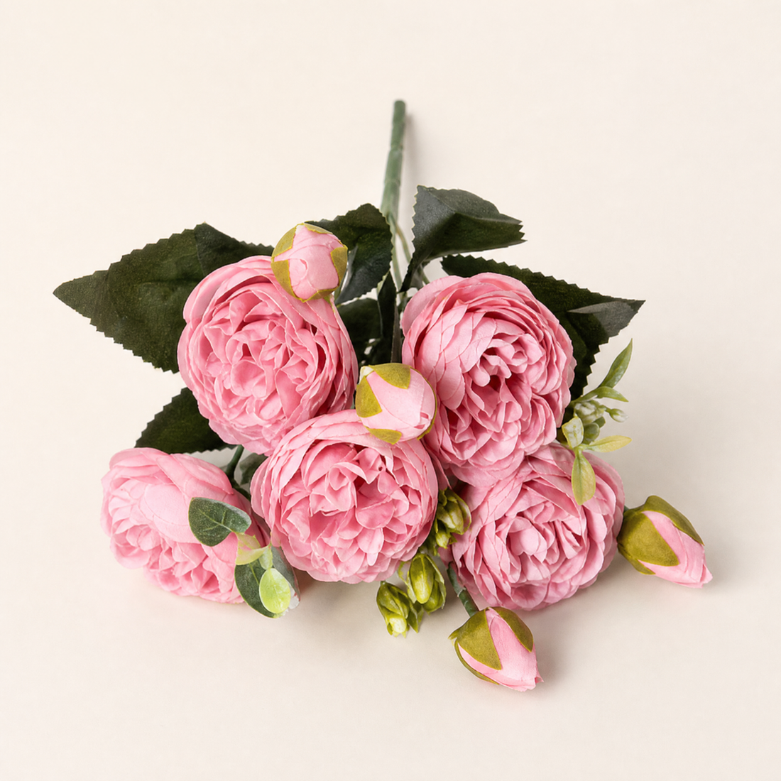 Silk Peony Bouquet – Faux Floral Arrangement for Home Vase Wedding Decor