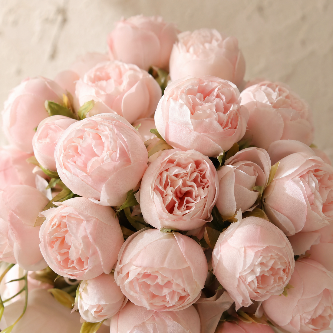 Artificial Peony Bouquet 27 Stems – Silk Fake Flowers for Vase Home Wedding Decor