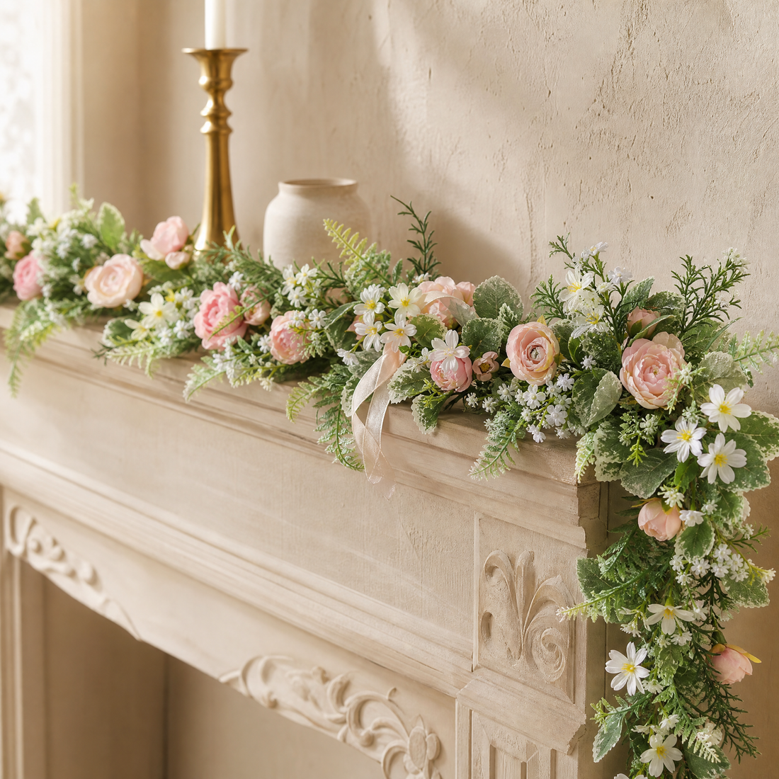 Artificial Rose Peony Garland – Silk Faux Floral Vine Wedding Arch Table Decor 175cm