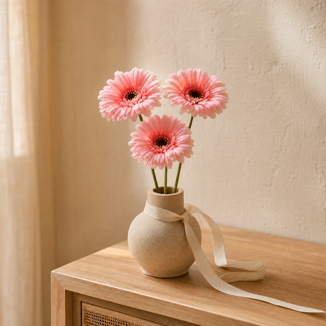 Silk Gerbera Daisy Stems – Faux Floral Arrangement for Home Wedding Decor