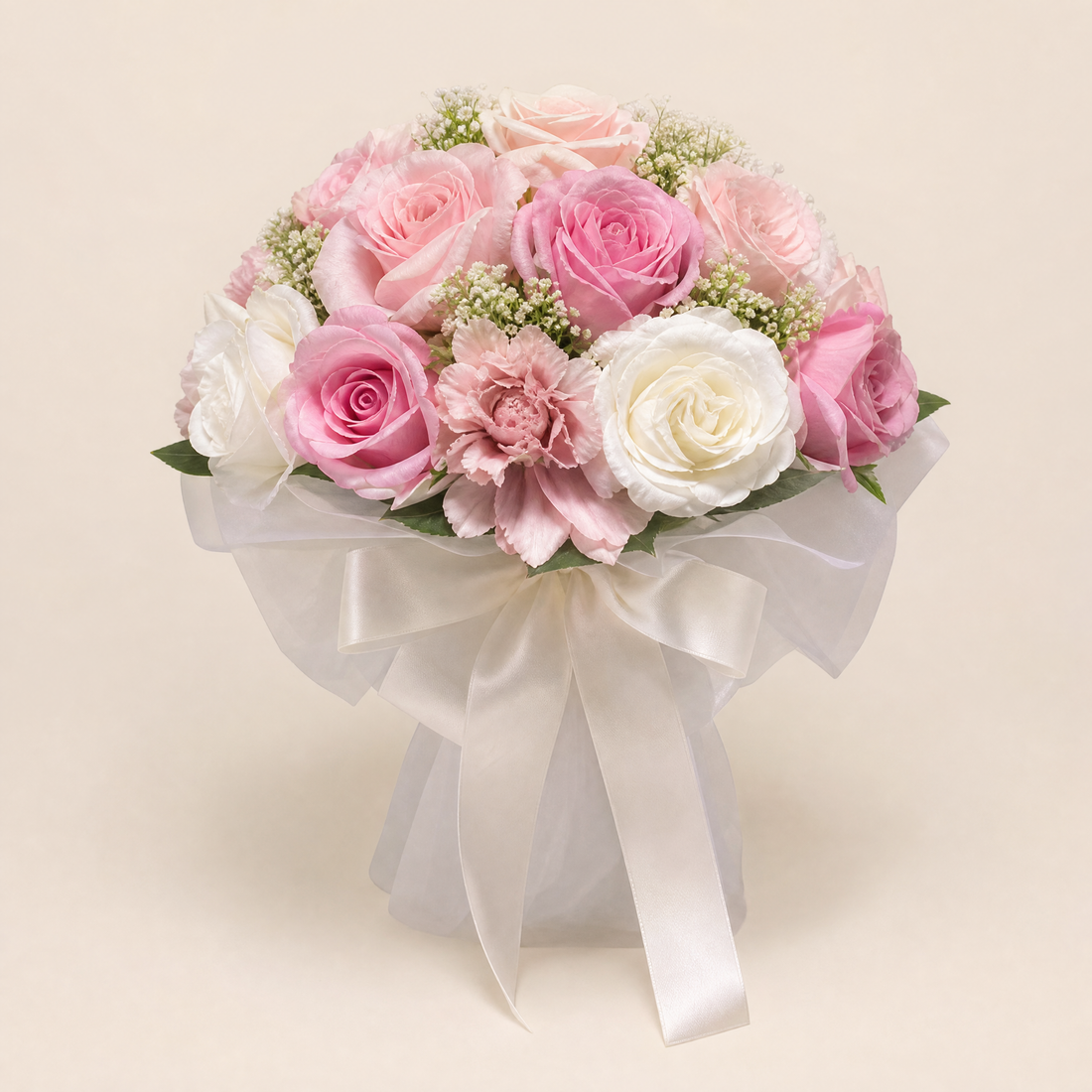 Faux Rose Bridal Bouquet – Silk Peony Wedding Flowers Bridesmaid Gift Decor