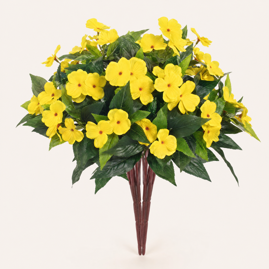 Artificial Impatiens Bouquet – Silk Flower Bush for Wedding Table Home Decor