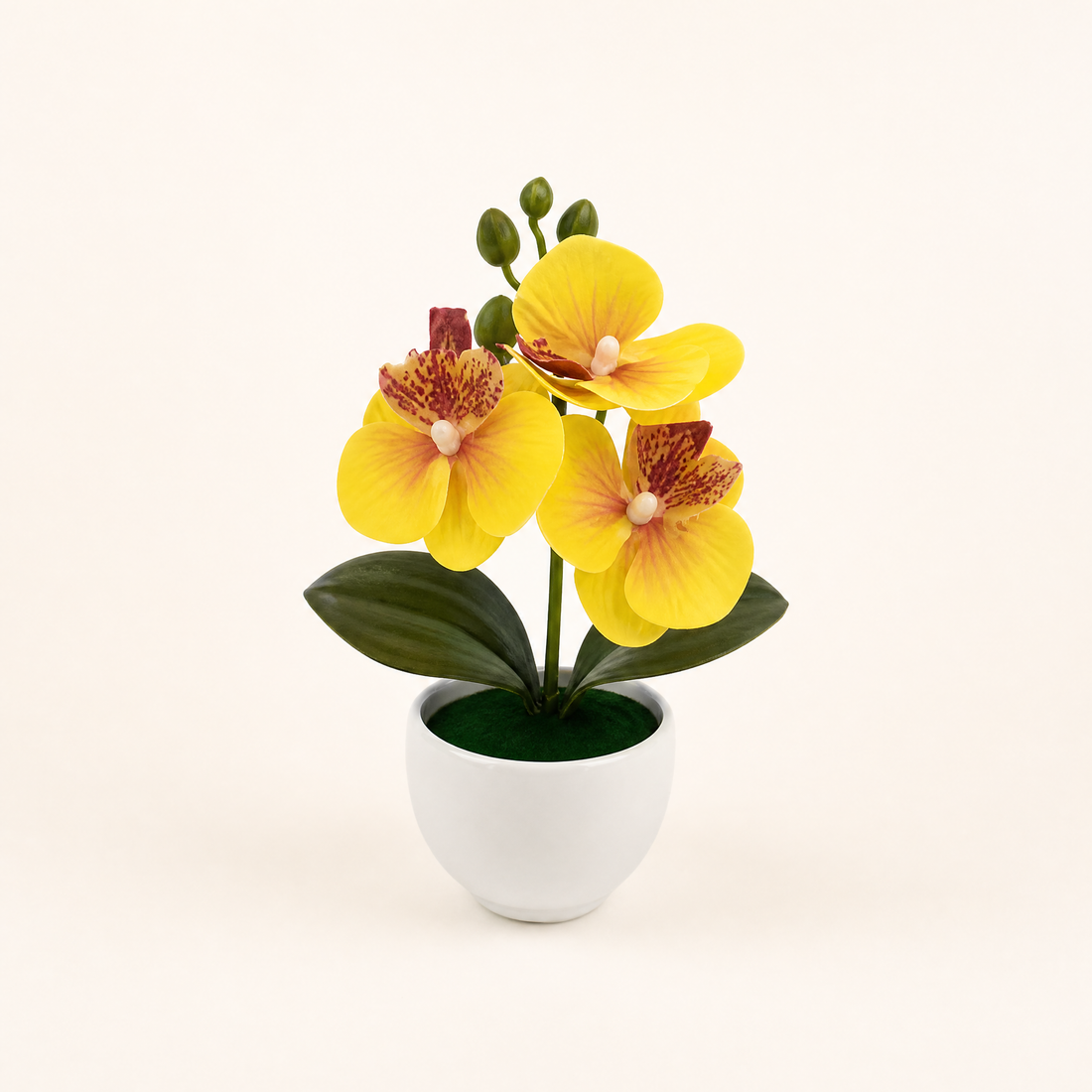 Faux Orchid Bonsai Pot – Mini Silk Phalaenopsis Desktop Decor Home Office Gift