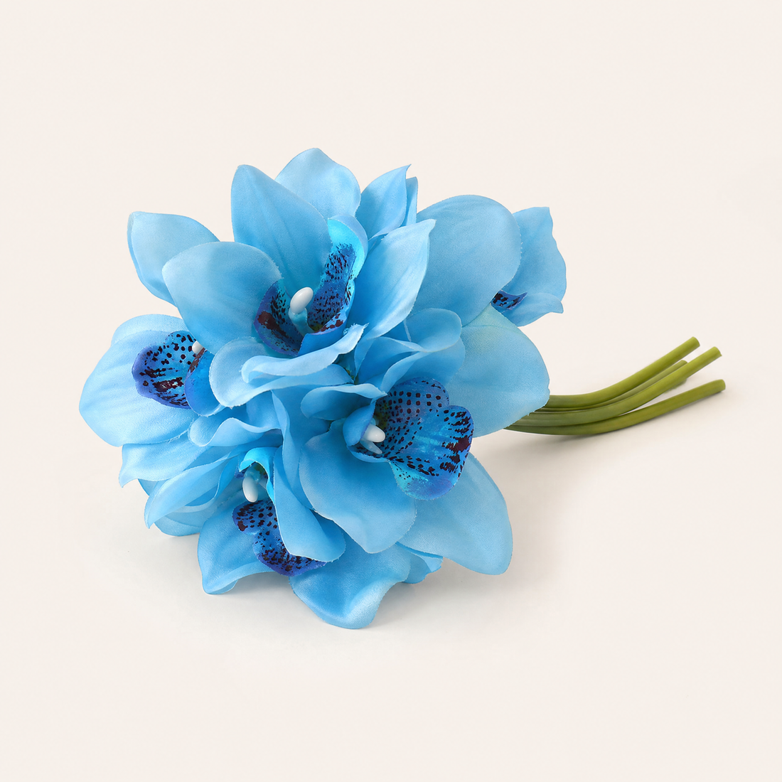 Faux Cymbidium Orchid Bouquet – 6 Head Real Touch Latex Wedding Bridal Flowers