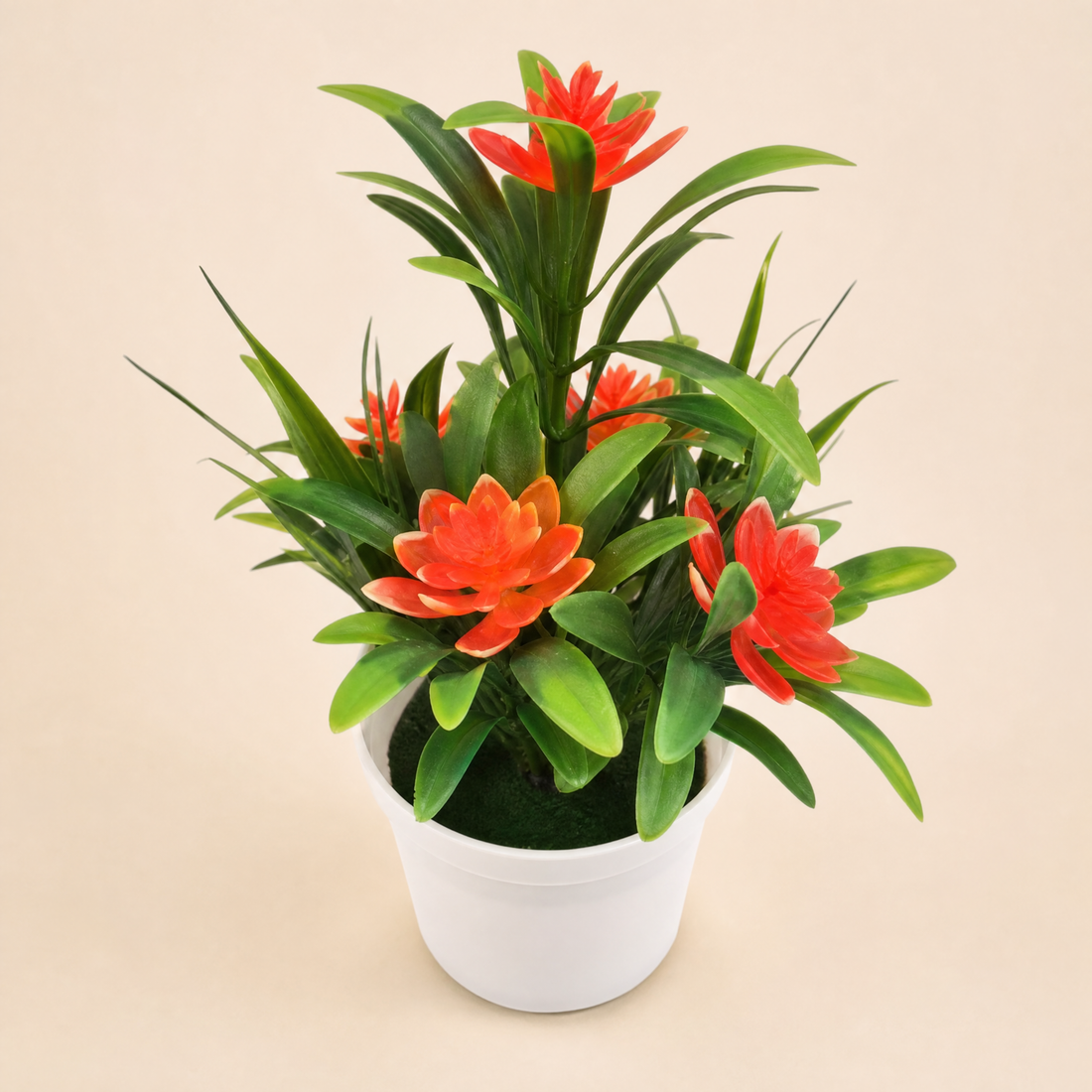 Artificial Flower Plant Pot – Faux Botanical Desktop Decor Home Office Gift
