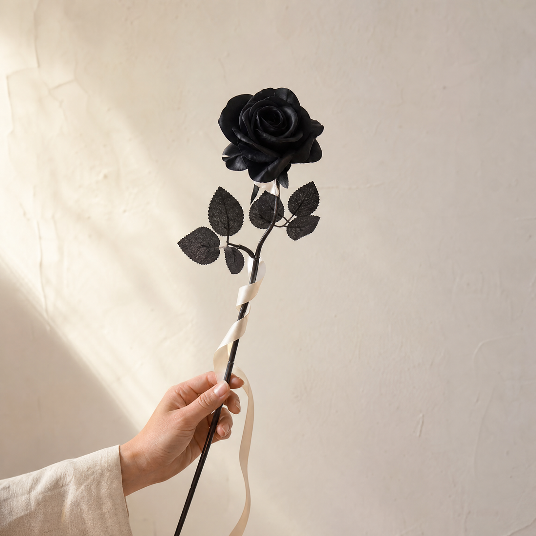 Artificial Black Rose – Silk Artificial Flowers for Gothic Home and Wedding Decor