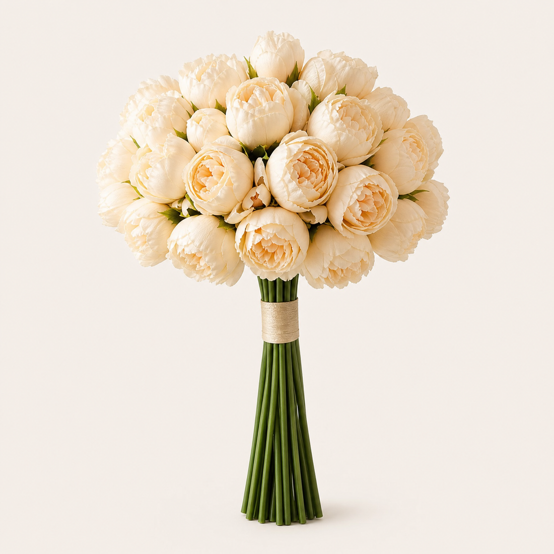 Artificial Peony Bouquet 27 Stems – Silk Fake Flowers for Vase Home Wedding Decor