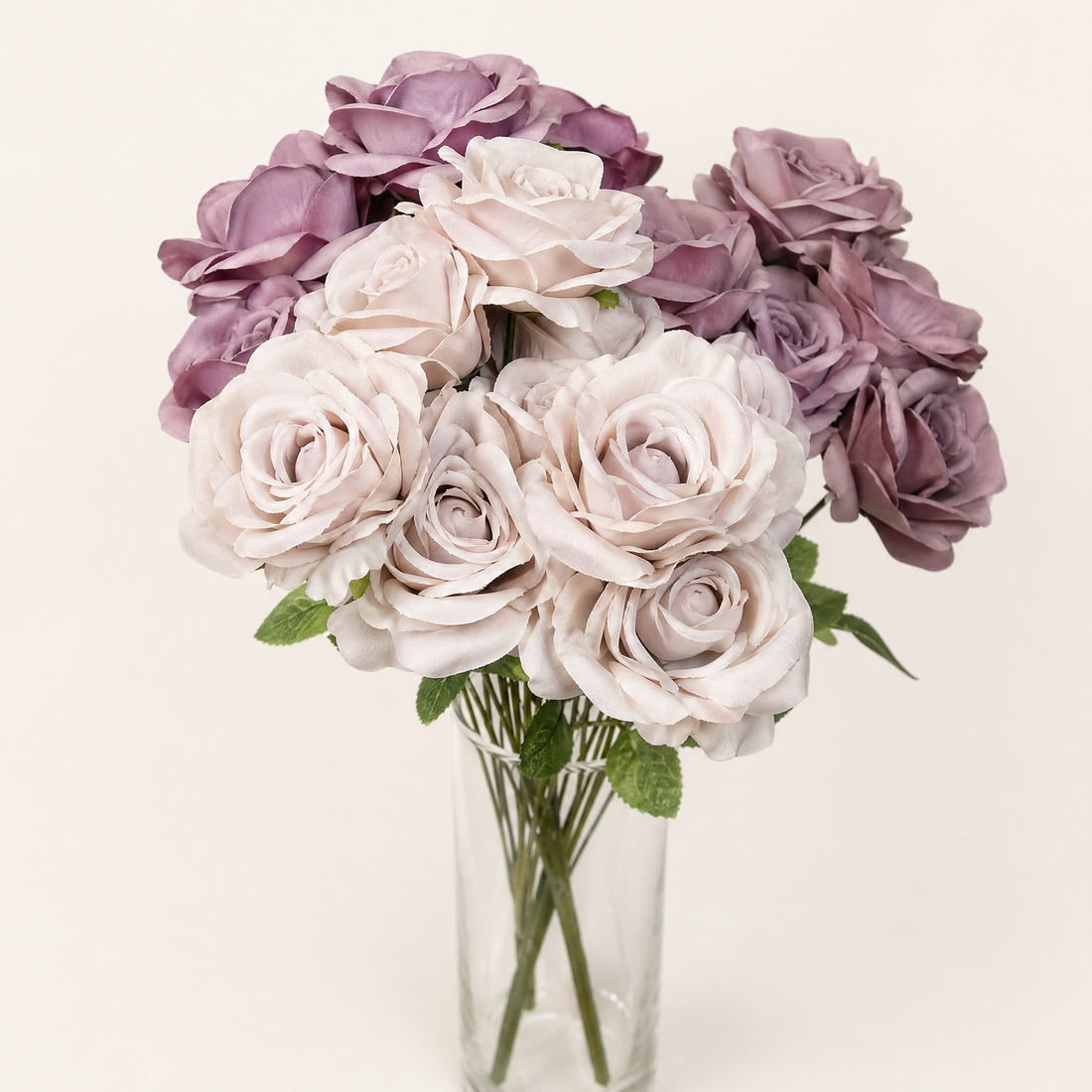 Faux Rose Bunch 10 Stems – Silk Wedding Flowers Vintage Tones Room Decor