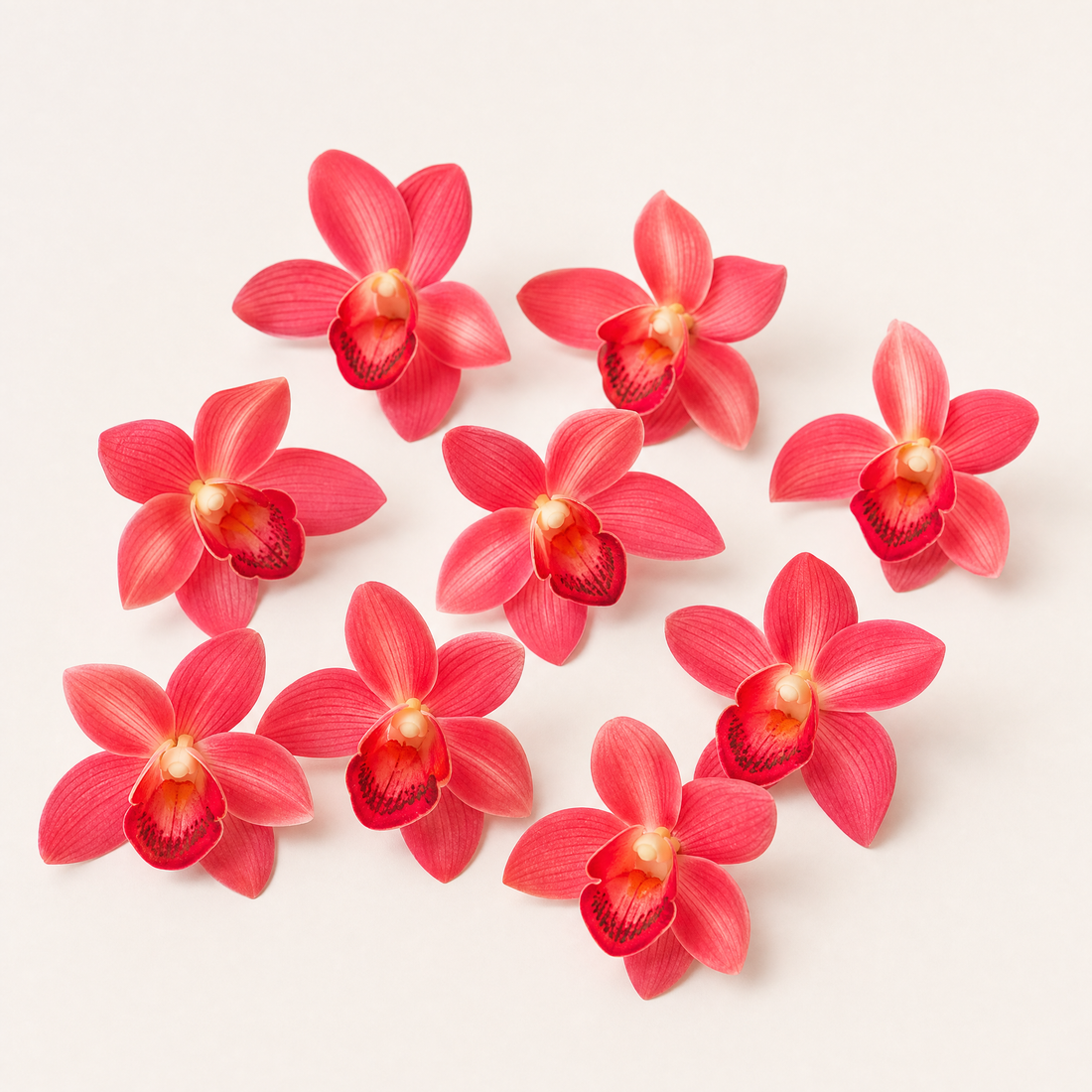 Silk Orchid Flower Heads – Faux Floral Stems for Wedding Bouquet and Home Decor