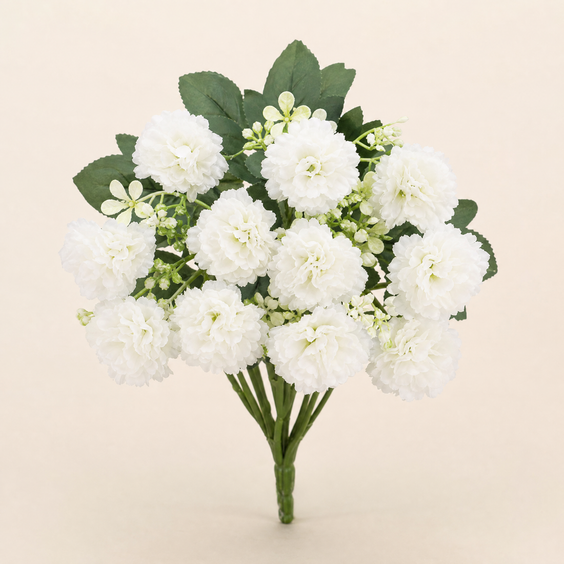 Faux Carnation Bouquet – 15 Heads Silk Stems Home Decor Wedding Table Arrangement