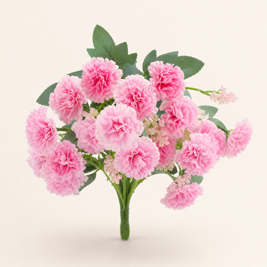 Faux Carnation Bouquet – 15 Heads Silk Stems Home Decor Wedding Table Arrangement