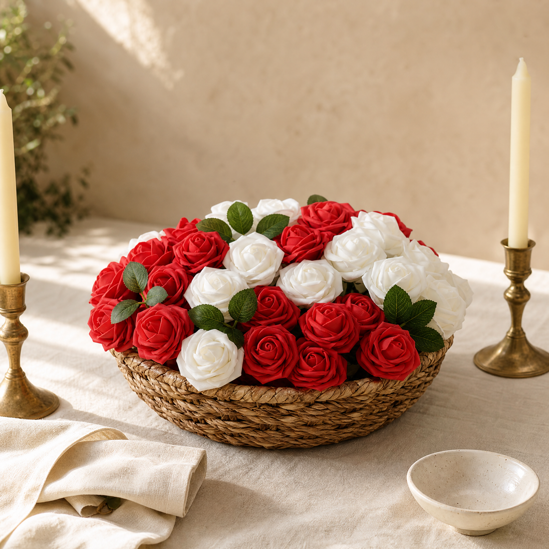 Artificial Foam Roses – Bulk Wedding Bouquet Centerpiece Valentine Gift Decoration