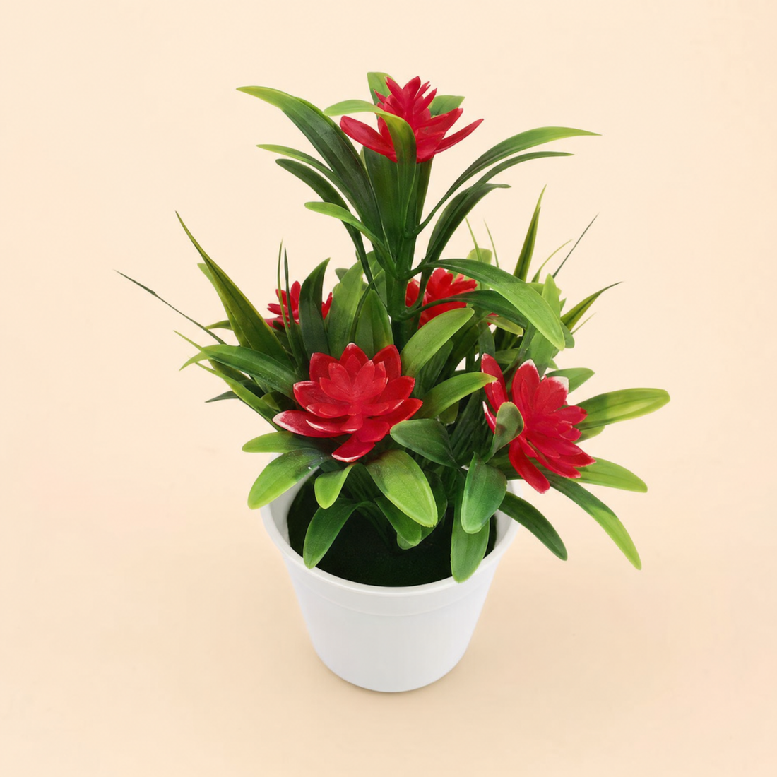 Artificial Flower Plant Pot – Faux Botanical Desktop Decor Home Office Gift