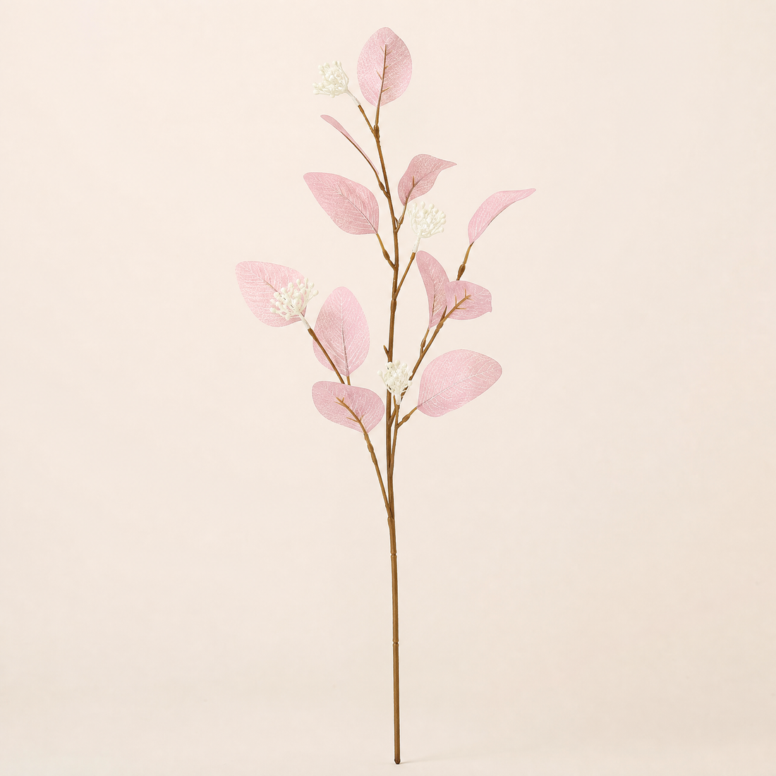 Silk Eucalyptus Stem with Fruit – Faux Botanical Branch for Wedding and Home Decor