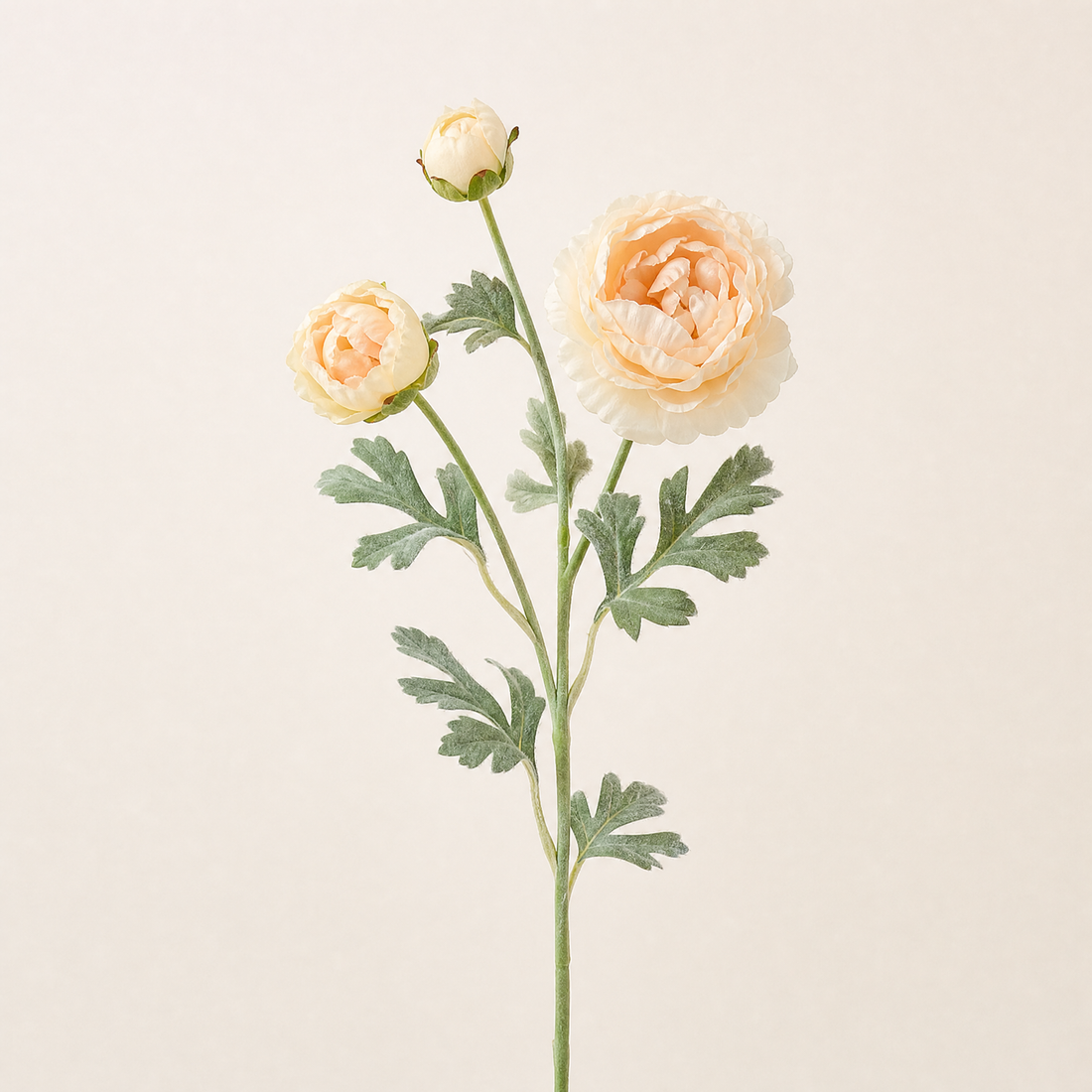Silk Peony Stem – 3 Head Faux Floral Branch for Home Decor, Vase, Wedding