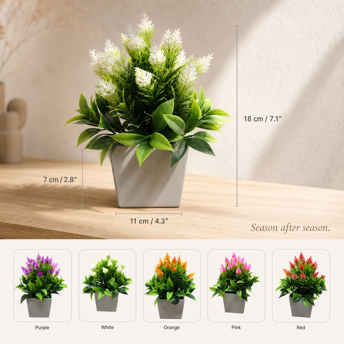 Faux Potted Bonsai Plant – Silk Flower Arrangement for Desk, Shelf, Home Decor