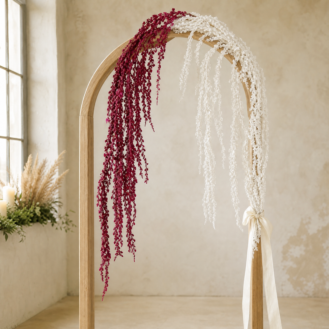 Faux Hanging Amaranthus Stem – Silk Trailing Spray for Wedding Floral Arrangements