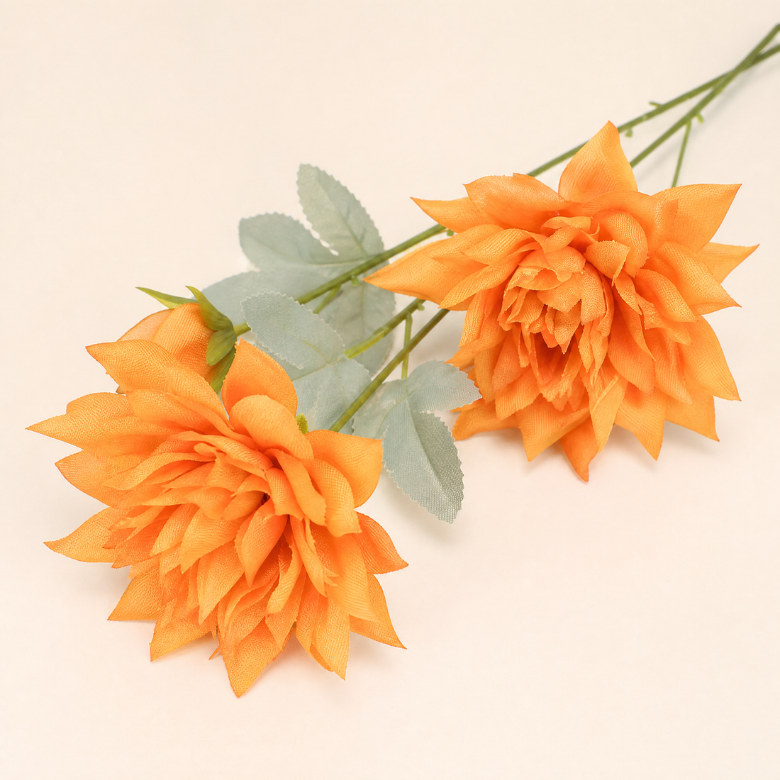 Artificial Dahlia Stem 3 Heads – Faux Silk Flower for Vase Wedding Home Decor