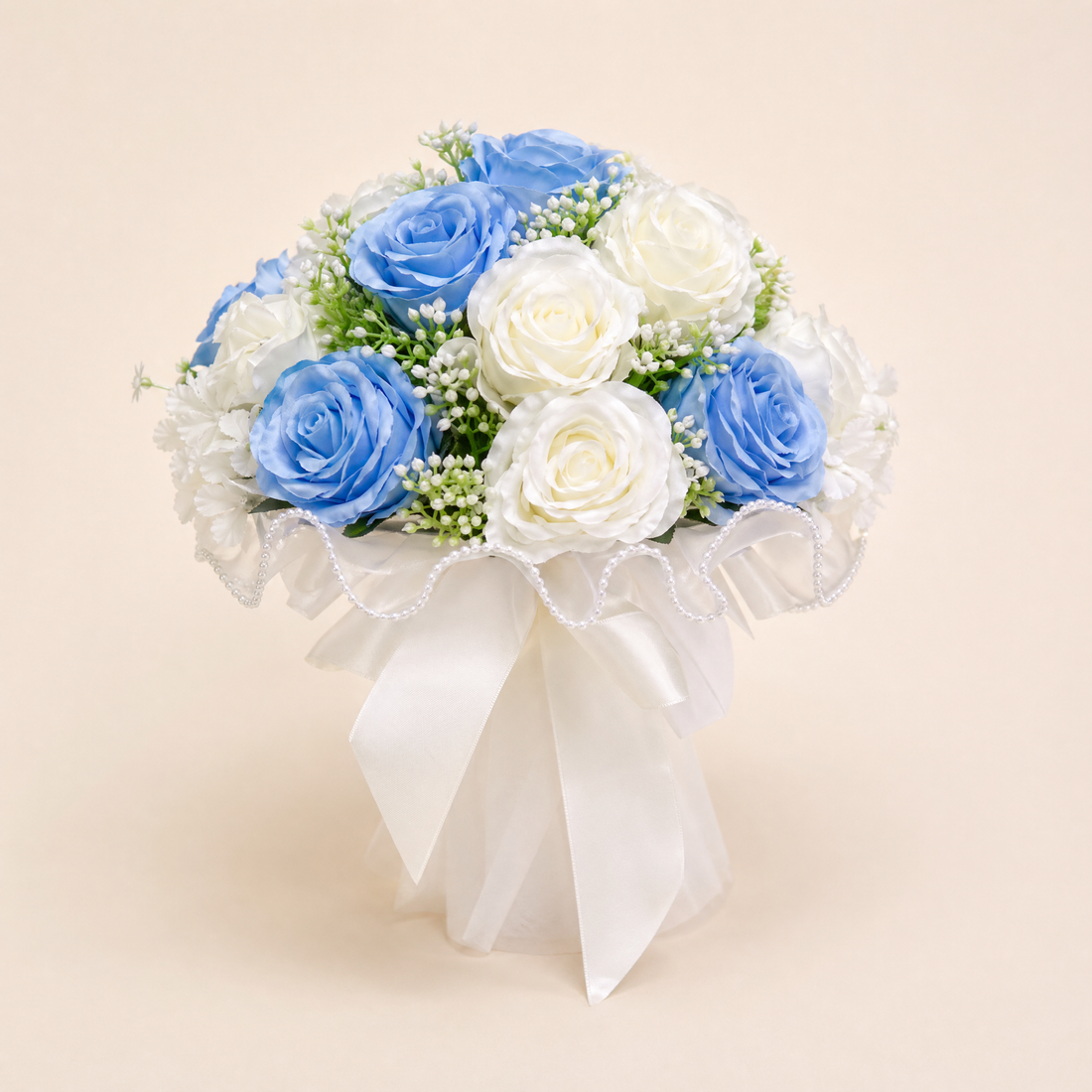 Silk Rose Bridal Bouquet – Faux Peony Dahlia Wedding Flowers, Photo Prop, Home Decor