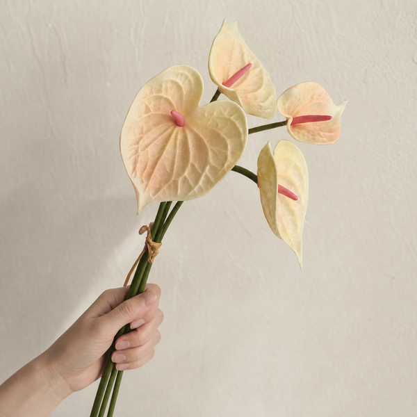 Faux Anthurium Stem Bundle – Real Touch PU Flower, Home and Wedding Decor