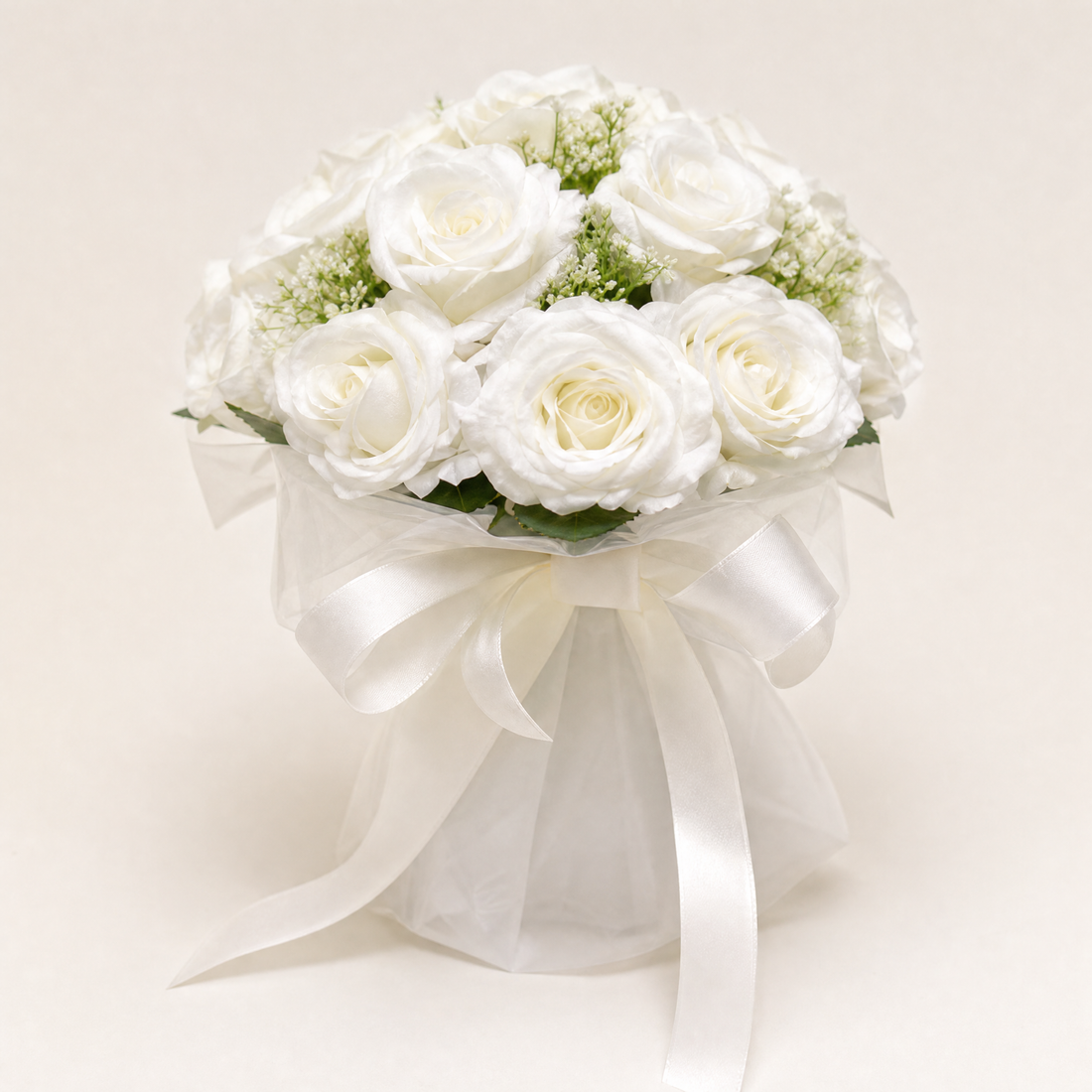 Faux Rose Bridal Bouquet – Silk Peony Wedding Flowers Bridesmaid Gift Decor