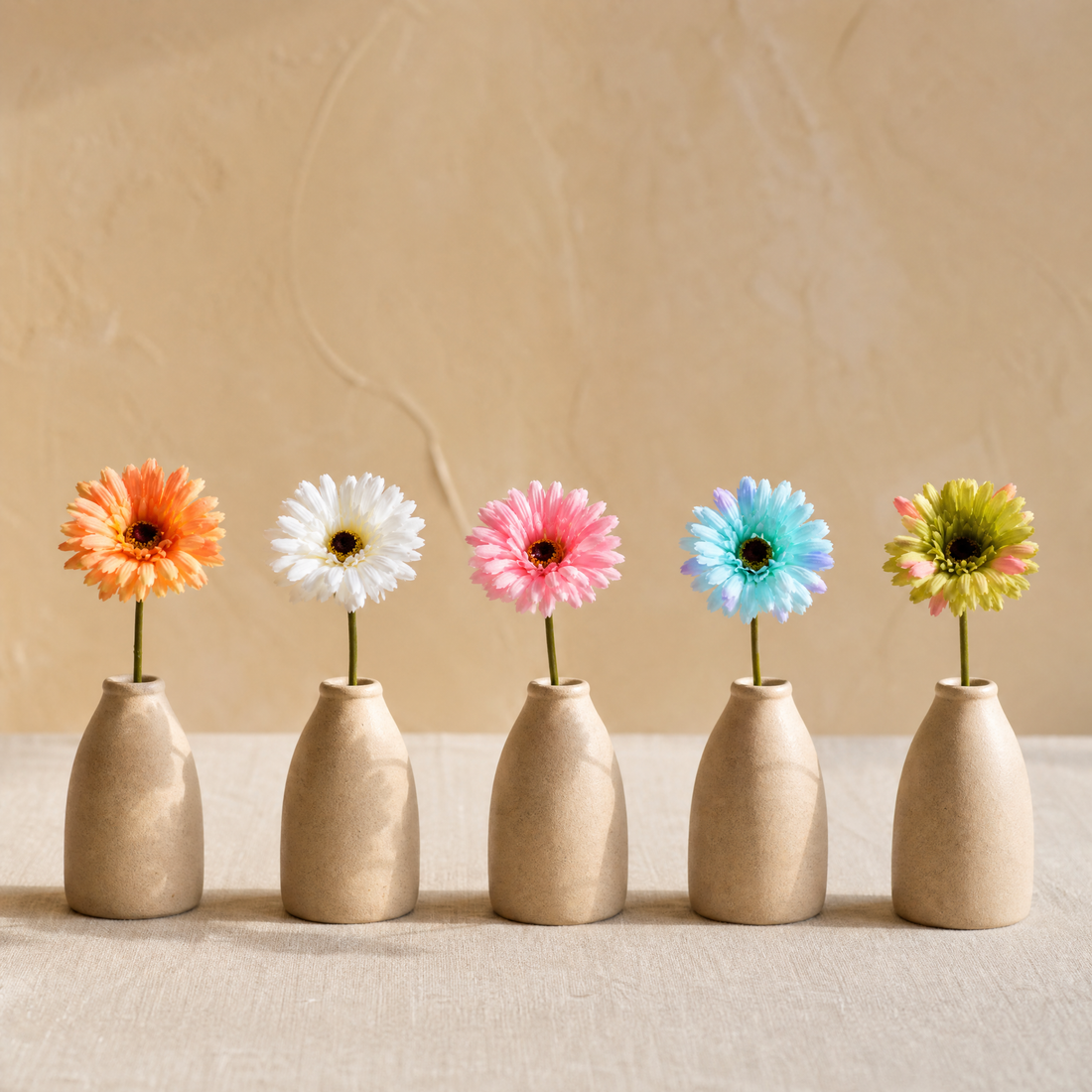 Silk Gerbera Daisy Stems – Faux Floral Arrangement for Home Wedding Decor
