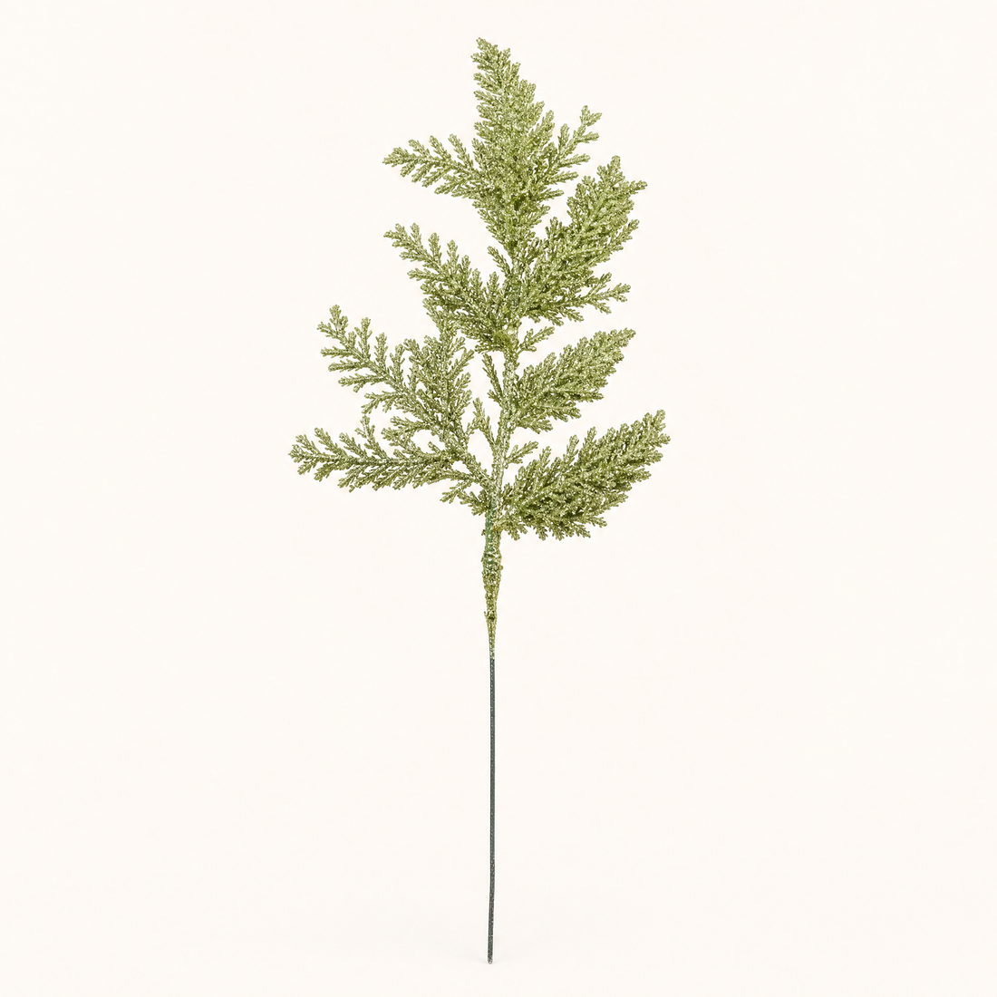 Faux Glitter Pine Branch Picks – Christmas Tree Wreath Stems Holiday Decoration