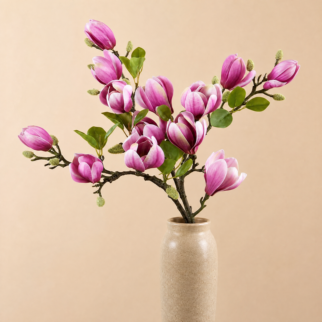 Silk Magnolia Branch – Faux Floral Branch for Vase, Wedding Decor and Home Styling