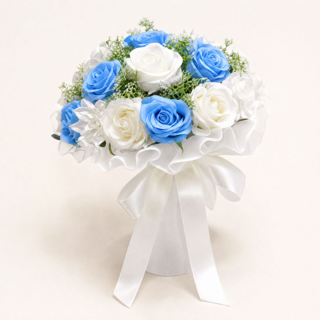 Faux Rose Bridal Bouquet – Silk Peony Wedding Flowers Bridesmaid Gift Decor