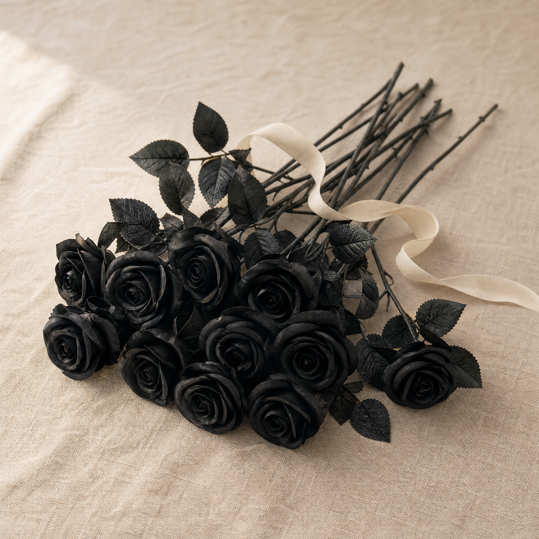 Artificial Black Rose – Silk Artificial Flowers for Gothic Home and Wedding Decor