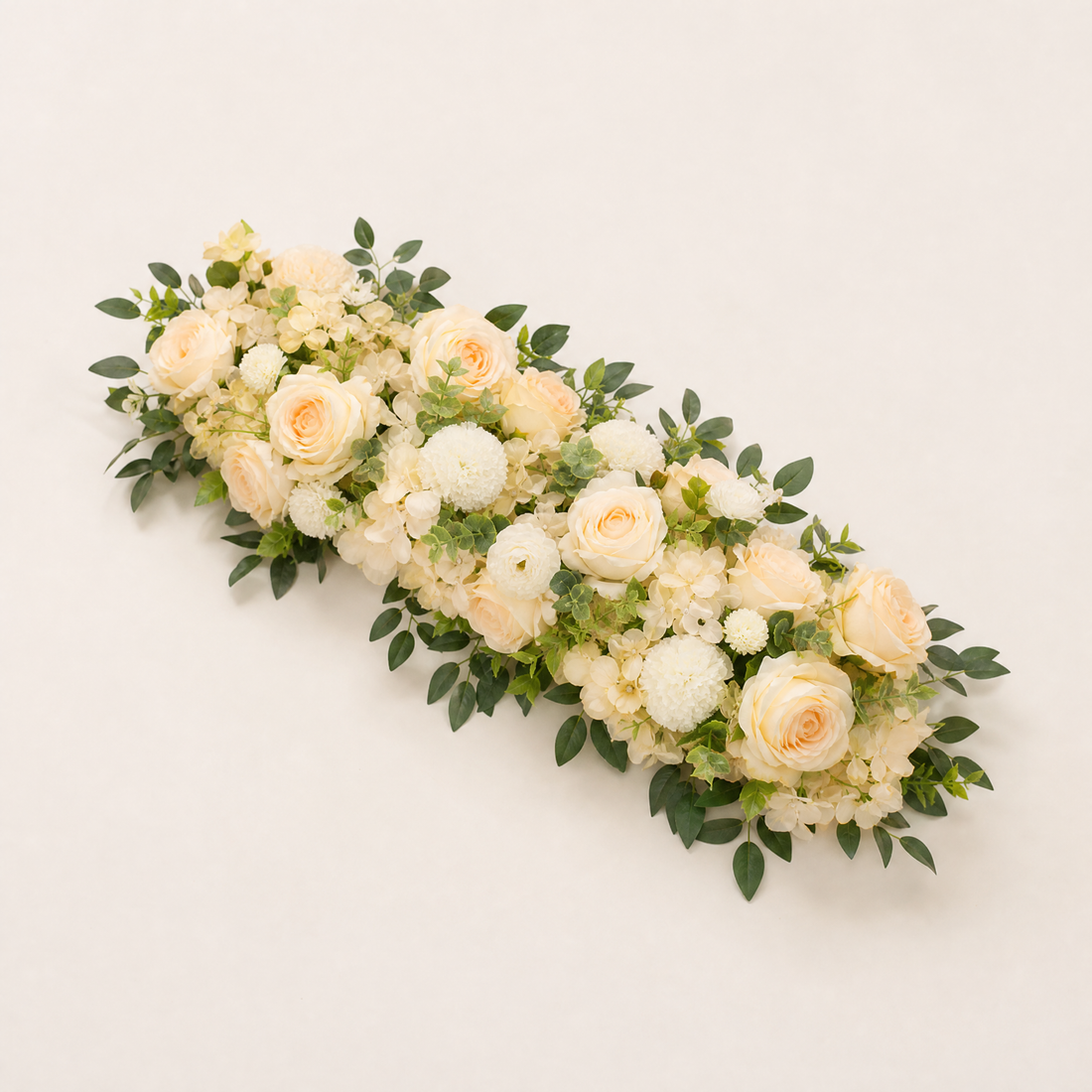 Artificial Rose Peony Flower Row – Silk Arch Backdrop Wedding Table Centerpiece Decor