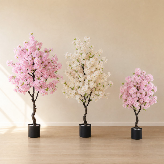 Artificial Cherry Blossom Tree – Faux Floral Floor Plant for Home and Office Decor