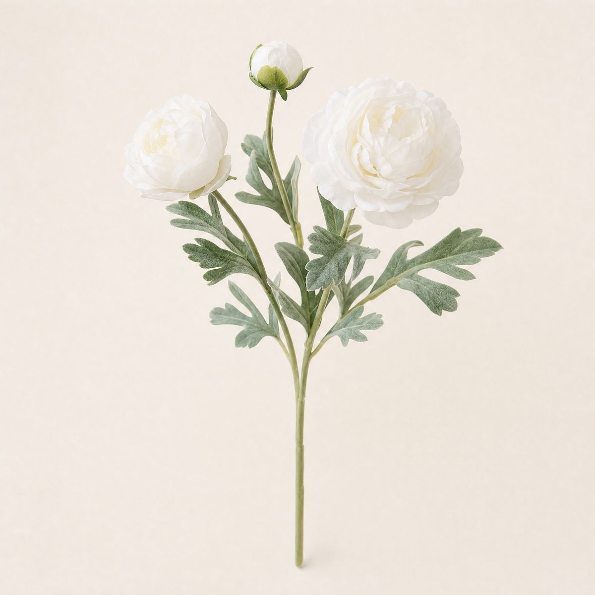Silk Peony Stem – 3 Head Faux Floral Branch for Home Decor, Vase, Wedding