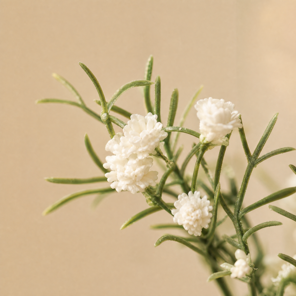 Faux Plum Blossom Stem – Artificial Wildflower Spray for Home and Wedding Decor